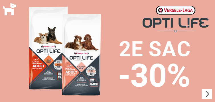 Optilife Medium /maxi Digestion en Skincare hondenvoer  2e zak 30% korting DOG