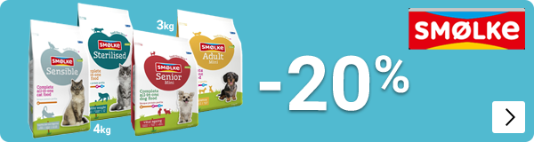 Smølke kleinverpakkingen 4kg kat en 3kg hond 20% korting DOG CAT