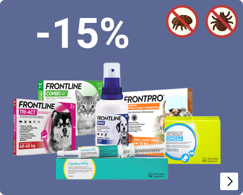 FRONTLINE EN FRONTPRO EN CANIKUR EN SERAQUIN 15% korting DOG CAT