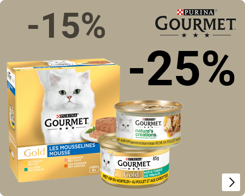 Gourmet gold en nature's care 15% en mutipacks 25% korting CAT
