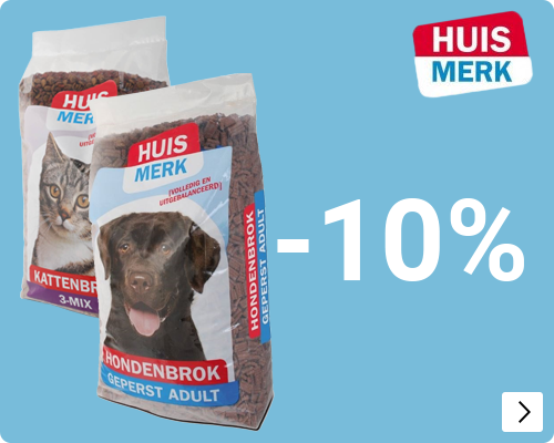 Huismerk honden en kattenvoer 10% korting DOG CAT