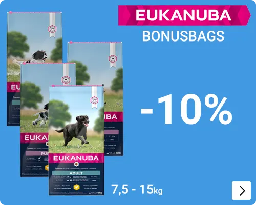 Eukanuba  diverse Grootverpakkingen 10% korting DOG