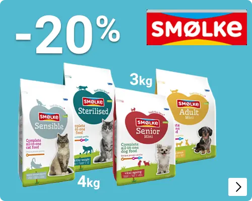 Smølke kleinverpakkingen 4kg kat en 3 kg hond 20% korting DOG CAT