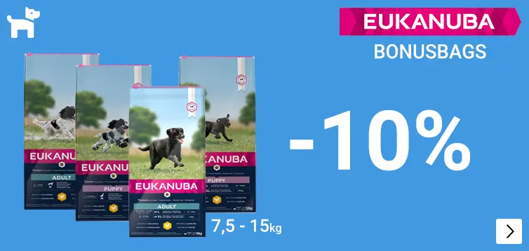 Eukanuba  diverse Grootverpakkingen 10% korting DOG
