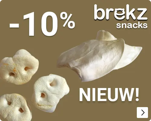NIEUW BREKZ GEPOFTE NATUURSNACKS 10% korting DOG