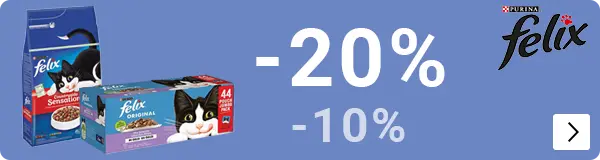 Felix droog of kvp maaltijdzakejs 20%, felix grootverp. maaltijdz. 10%korting
