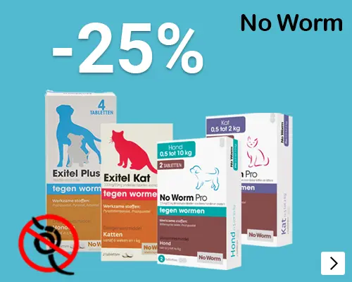 NO WORM 25% korting DOG CAT
