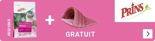 Prins Kitten 4 of 10kg zak+ gratis Cozy Roze slaapzak voor de kat