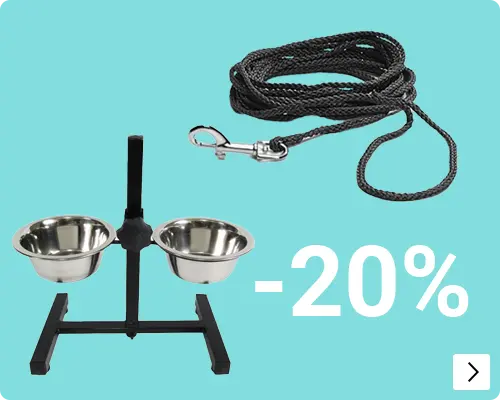 VOERBAKKEN EN WEBLIJNEN 20% korting DOG