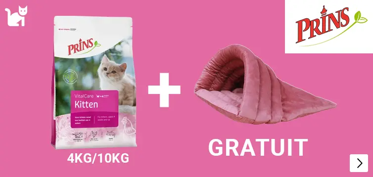 Prins Kitten 4 of 10kg zak+ gratis Cozy Roze slaapzak voor de kat
