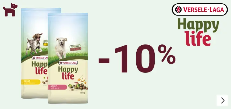 Happy life hondenvoer zalm kip of lam 15kg, 10% korting