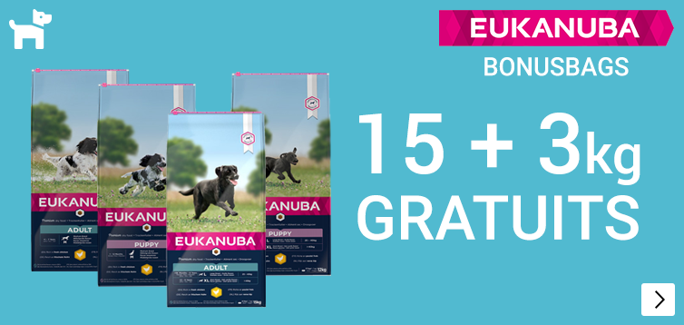 Eukanuba bonusbags 15kg +3kg gratis