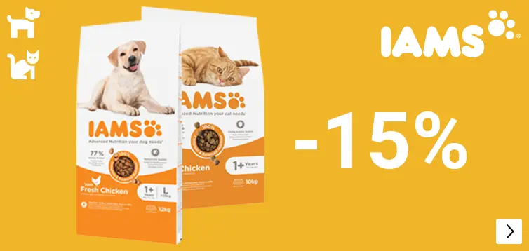 iams grootverpakkingen hond en kat 15% korting DOG CAT