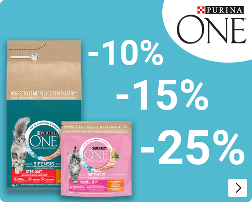 Purina One kattenvoer op kvp tot 1500gr 25% , op 3kg 15% en op 7.5kg 10% korting CAT
