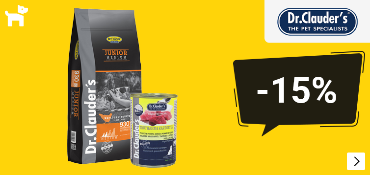 Dr.Clauders ALLE LANDEN BEHALVE NL 15% korting op hondenvoer droog, natvoer en snacks DOG