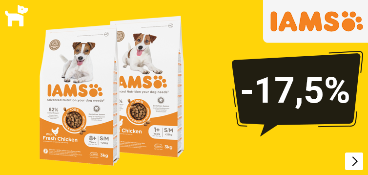 Iams 3kg hondenvoer 17,5% korting DOG